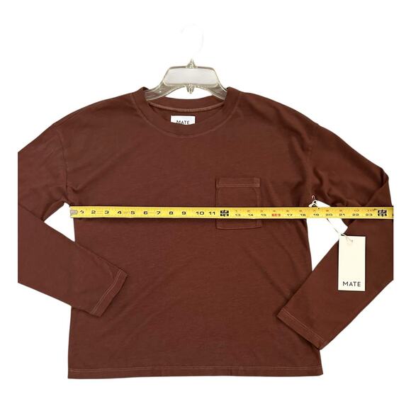 MATE the Label Long Sleeve Tencel Sleep Tee Color Cocoa Size XS - Picture 3 of 8